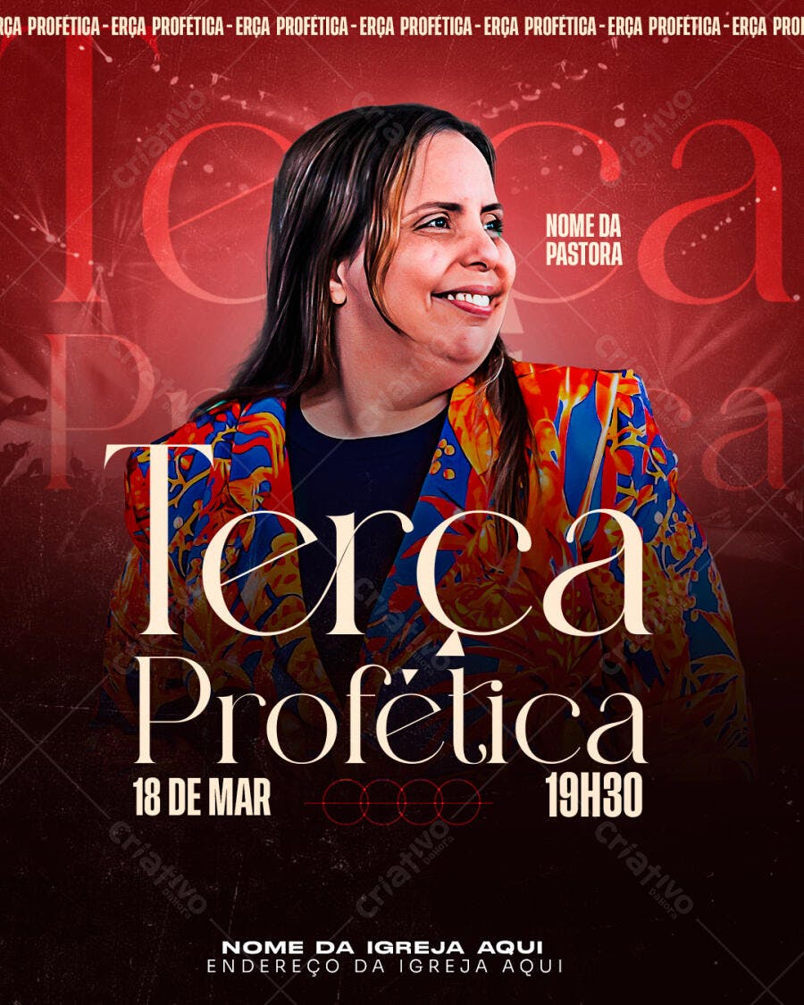 Flyer Terça Profética PSD Editável
