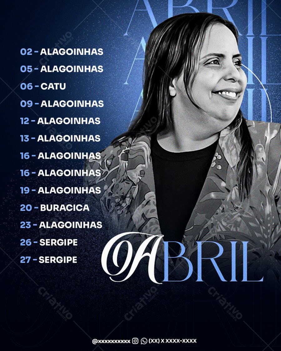 Flyer Agenda Abril PSD Editável