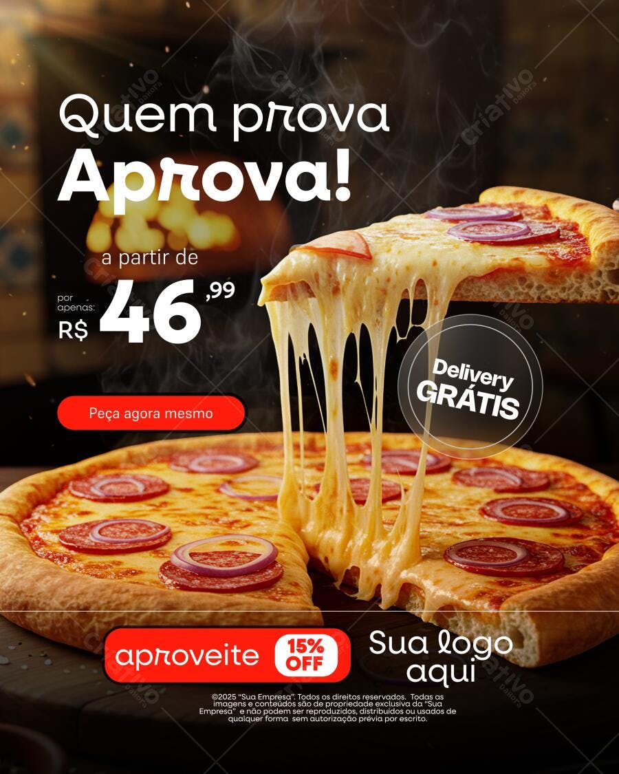 Flyer Promoção Pizza PSD Editável