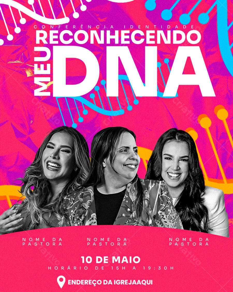 Flyer para Conferência de Identidade - Reconhecendo meu DNA PSD Editável