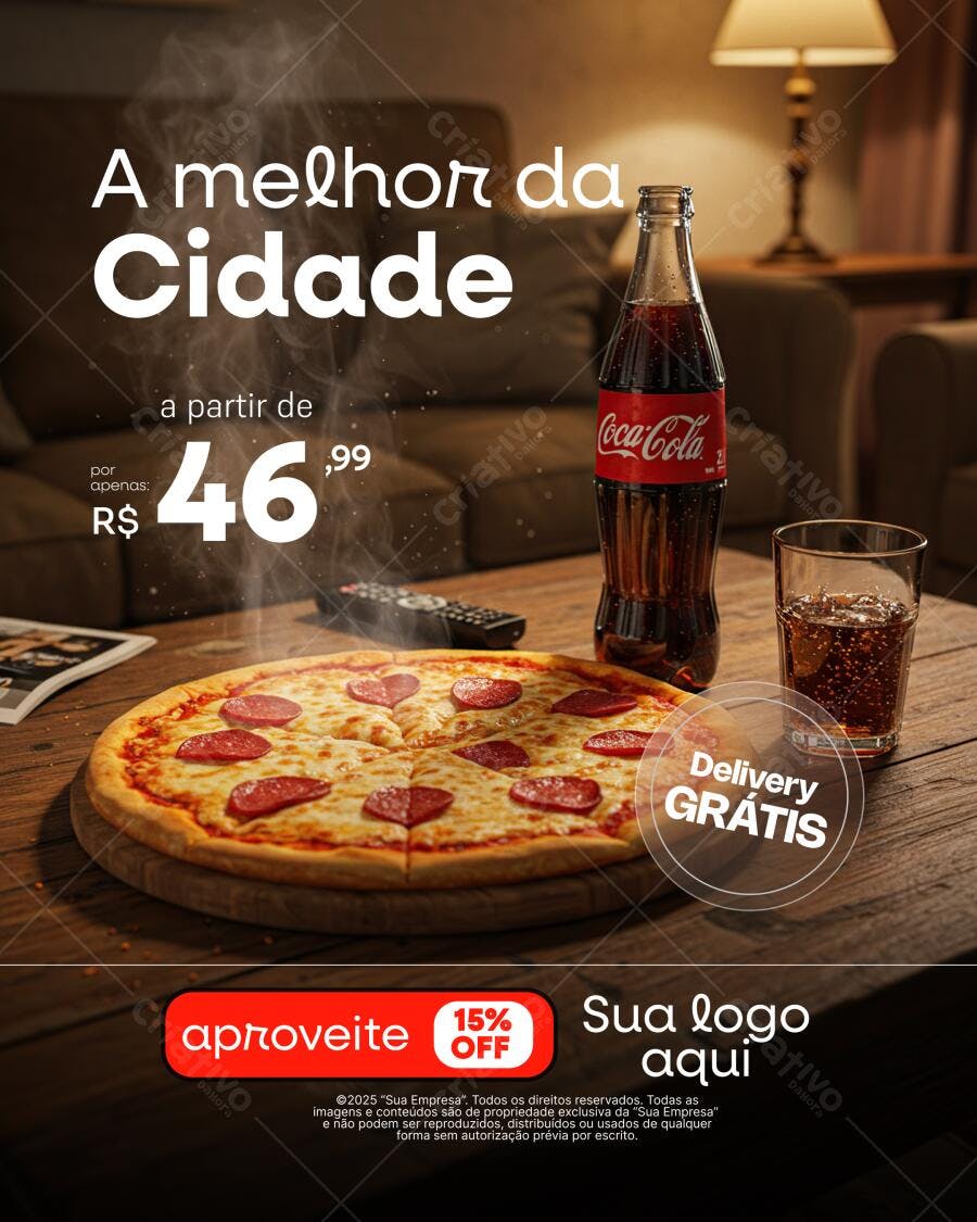 Flyer para Pizzaria com Promoção PSD Editável