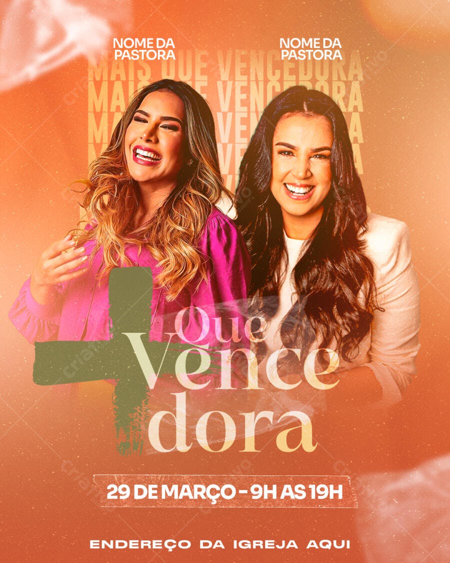 Flyer Evento Mulheres Vencedoras PSD Editável