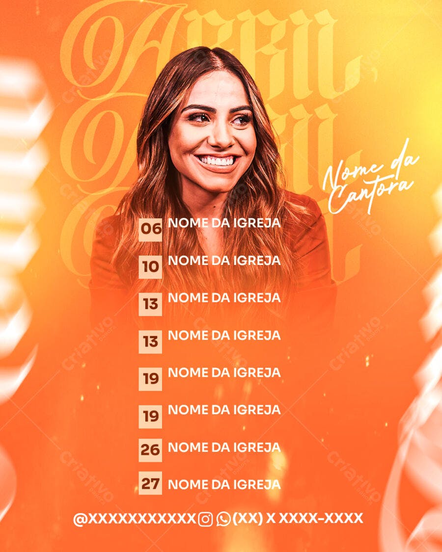 Flyer para Show Gospel PSD Editável