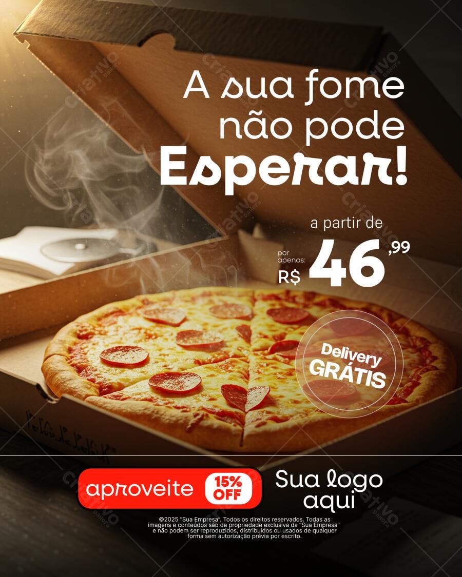 Flyer para Pizzaria com Promoção PSD Editável