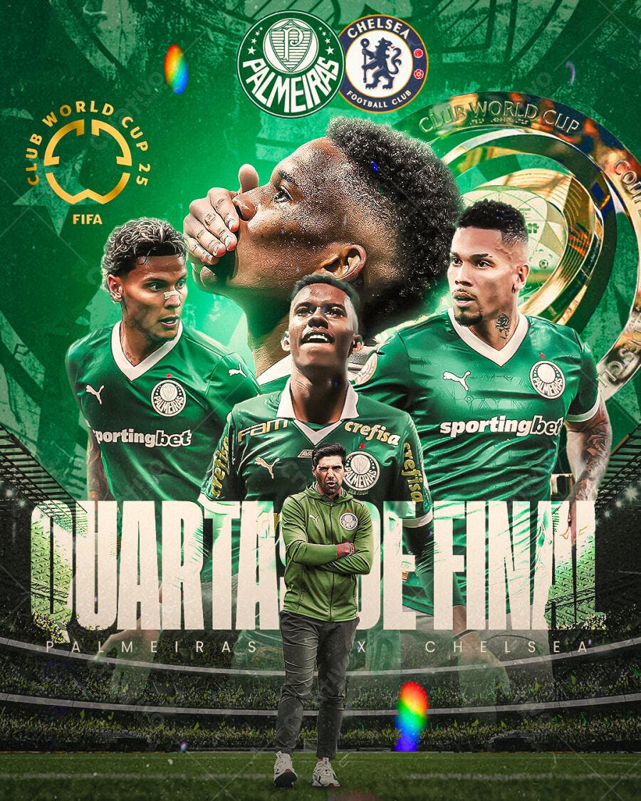 Flyer Palmeiras x Chelsea PSD Editável