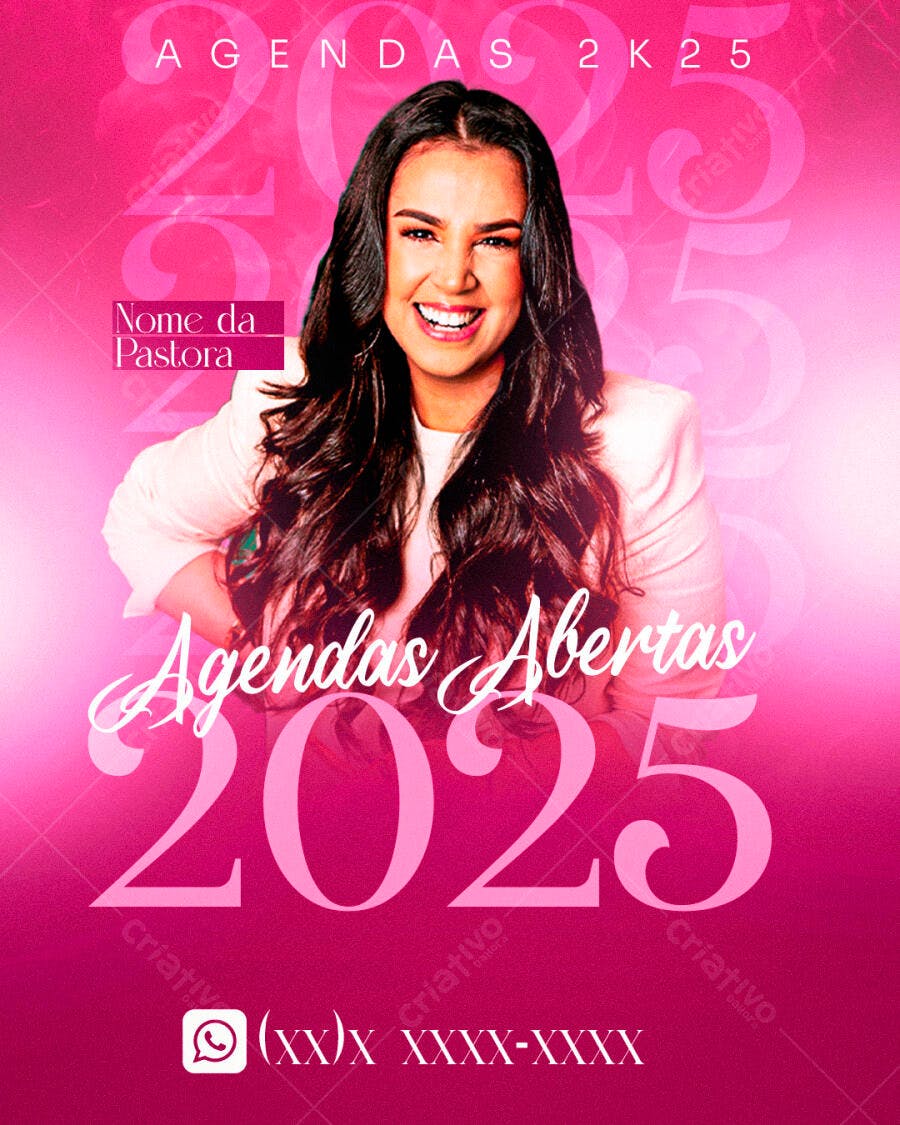 Flyer Agenda 2025 Pastora PSD Editável