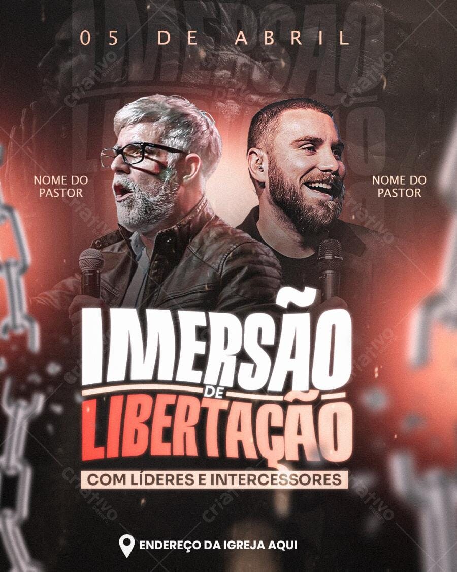 Flyer para Evento de Imersão de Libertação 05 de Abril PSD Editável