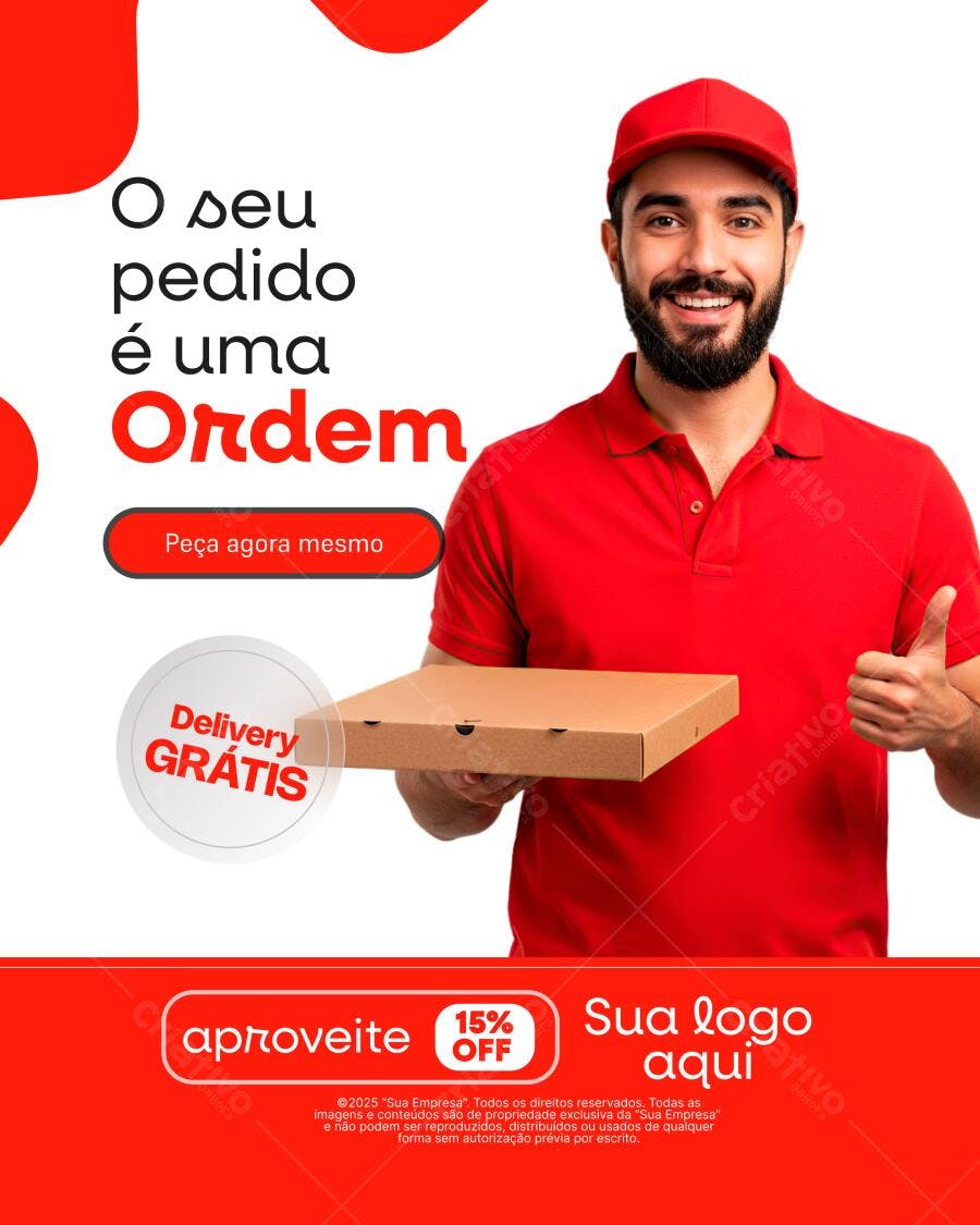Flyer para Delivery de Pizza PSD Editável