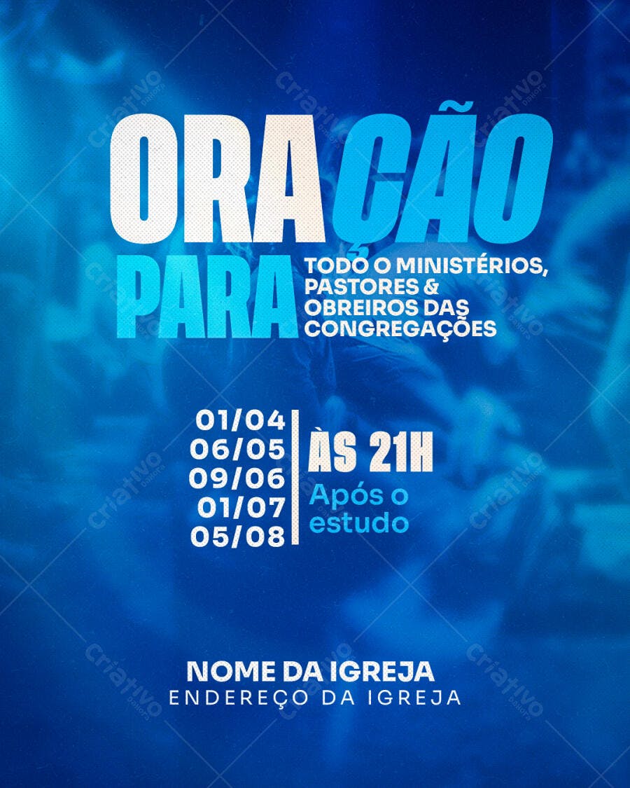 Flyer para Noite de Oração na Igreja PSD Editável