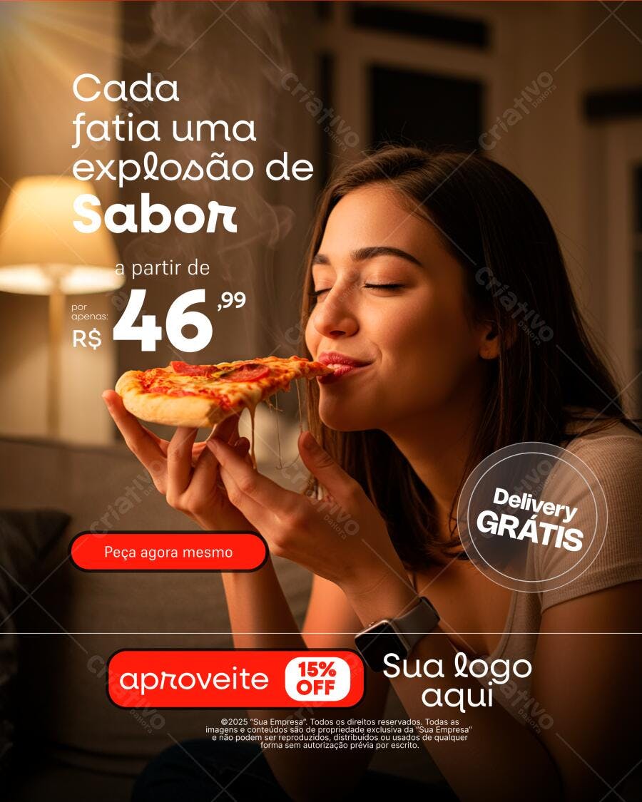 Flyer para Pizzaria PSD Editável