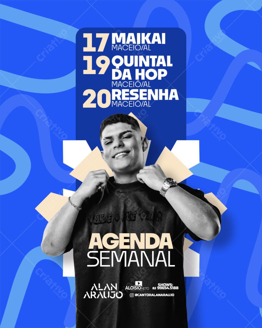Flyer Agenda Semanal Alan Araujo PSD Editável