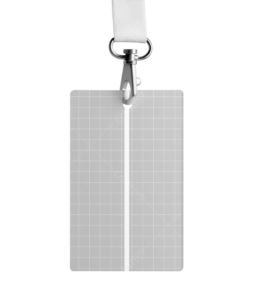 Mockup de Crachá Profissional com Cordão Branco