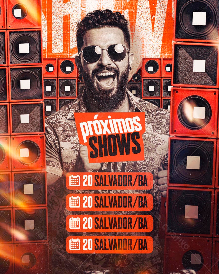 Flyer Shows em Salvador PSD Editável