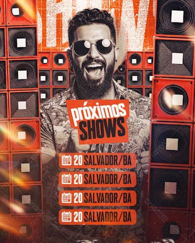 Flyer Agenda Próximos Shows Feed PSD Editável01