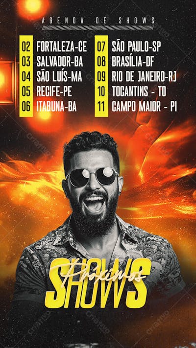 Flyer Agenda Próximos Shows Story PSD Editável02