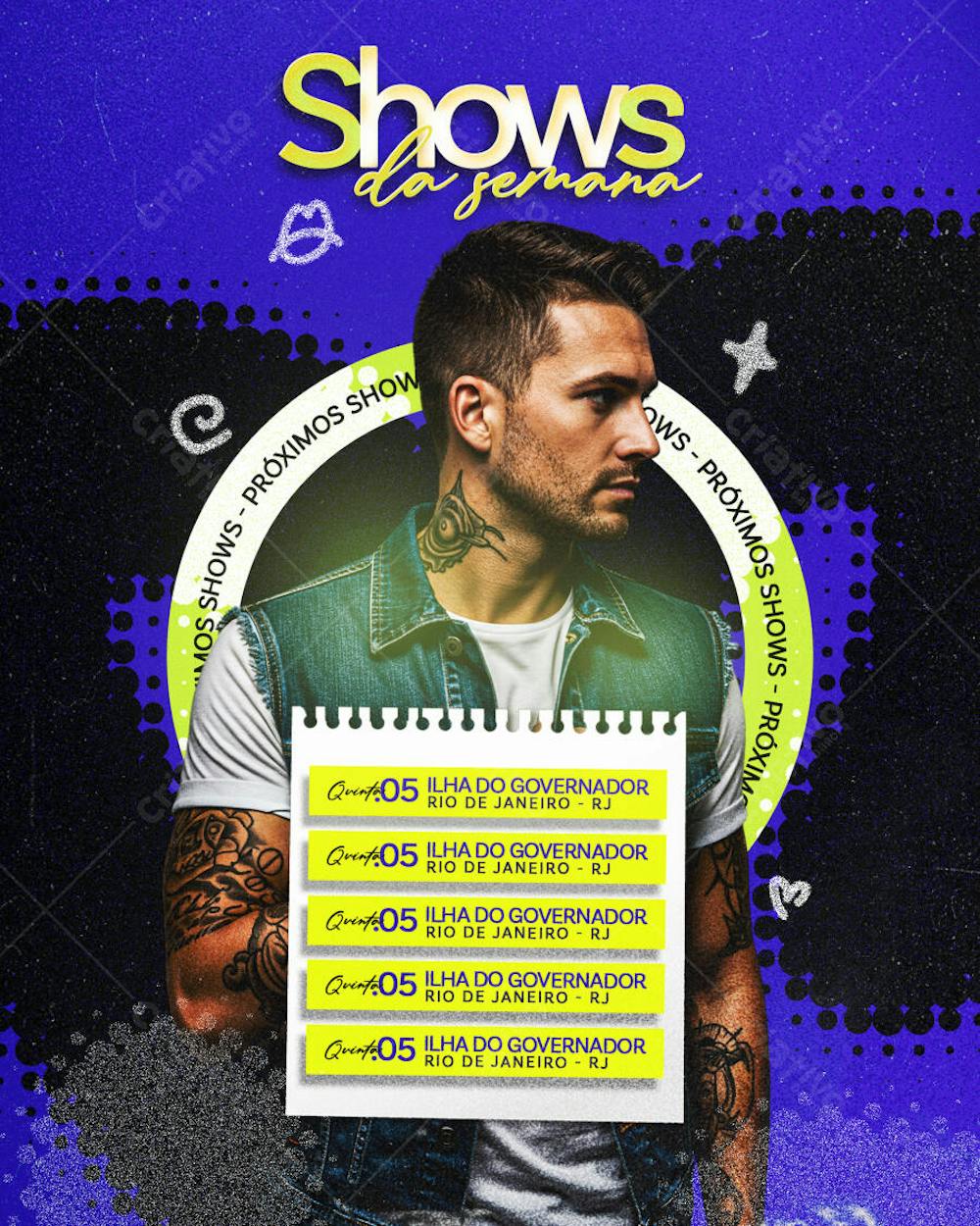 Flyer Agenda Próximos Shows Feed PSD Editável03