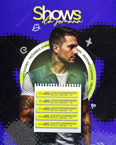 Flyer Agenda Próximos Shows Feed PSD Editável03