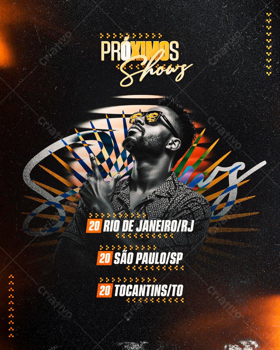 Flyer para Shows Musicais PSD Editável