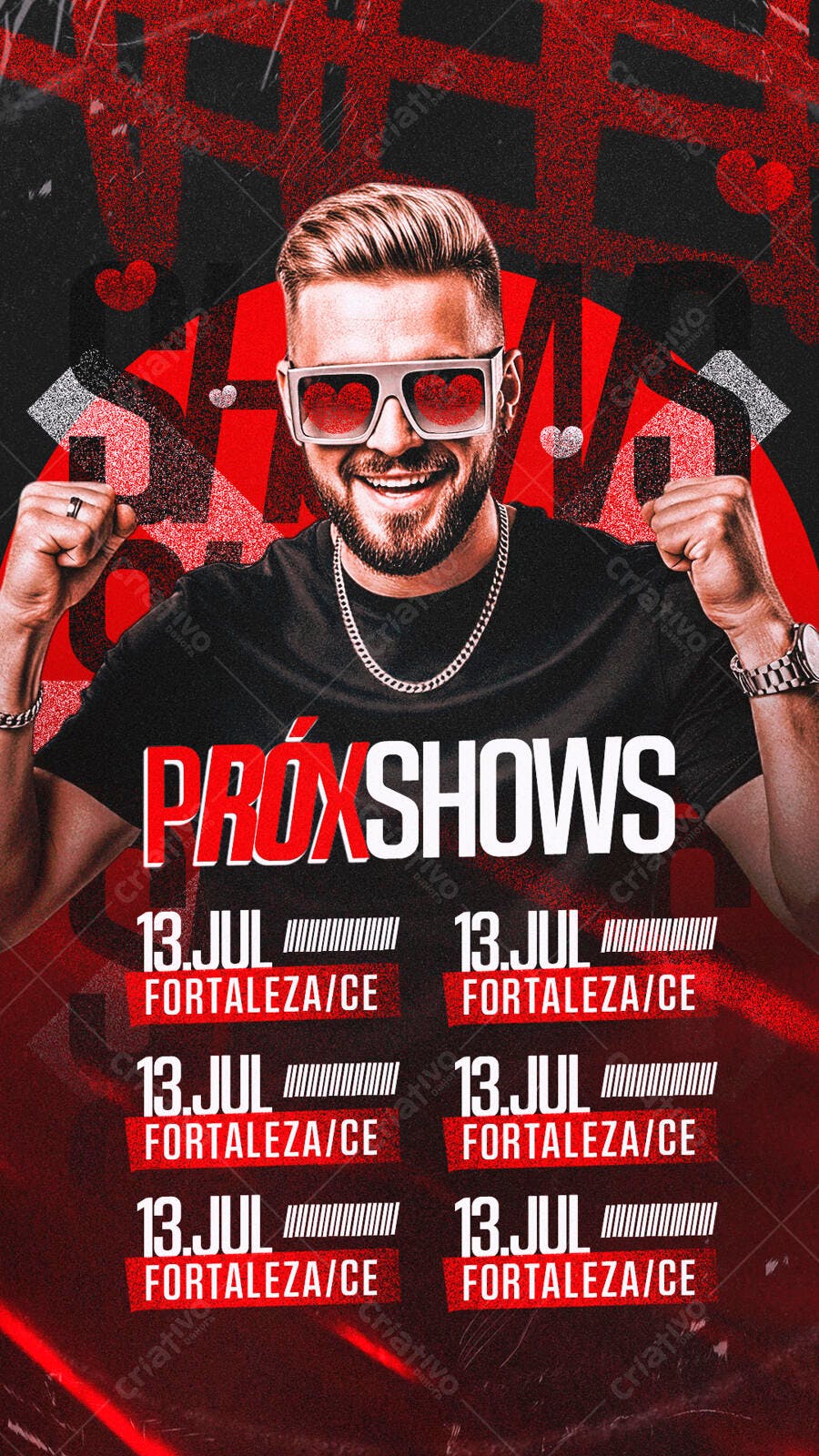 Flyer para Show Musical em Fortaleza PSD Editável