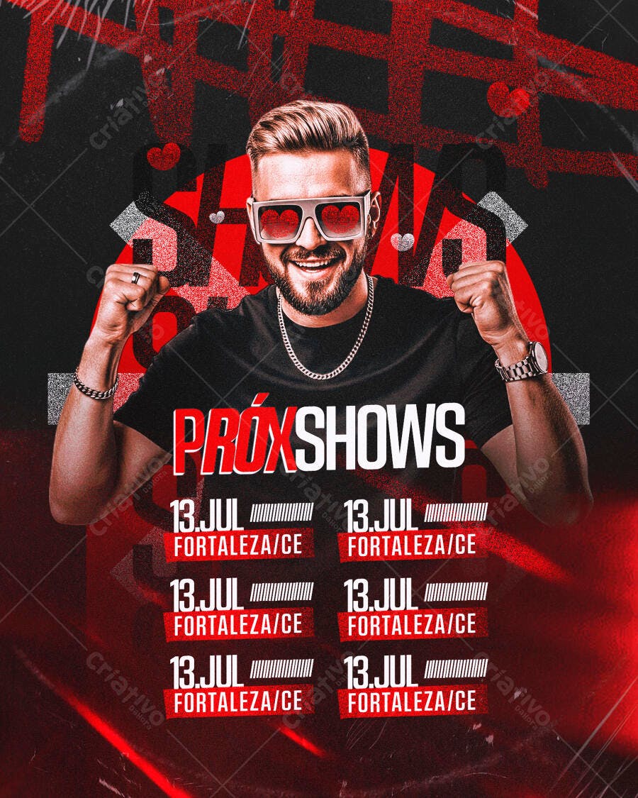 Flyer para Show em Fortaleza PSD Editável