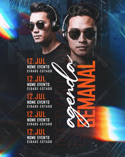 Flyer Agenda Semanal Feed PSD Editável01