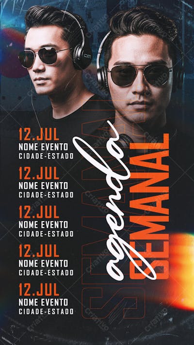Flyer Agenda Semanal Story PSD Editável01