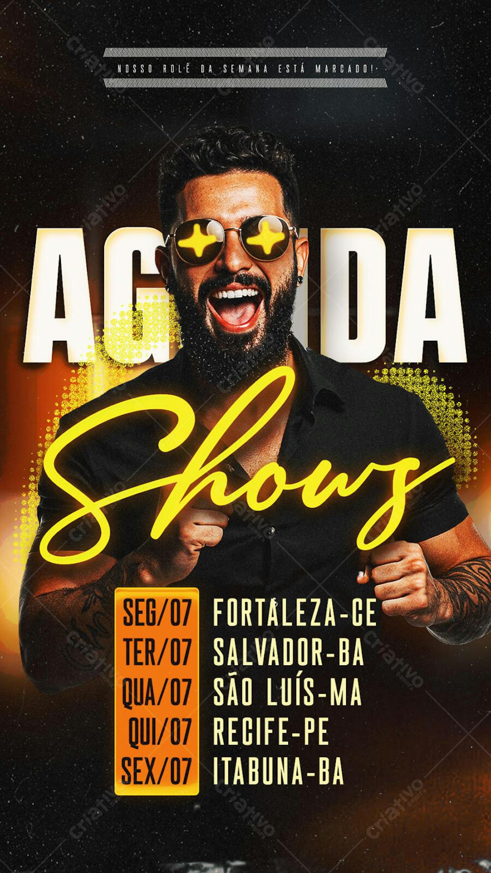 Flyer Agenda Shows Story PSD Editável01