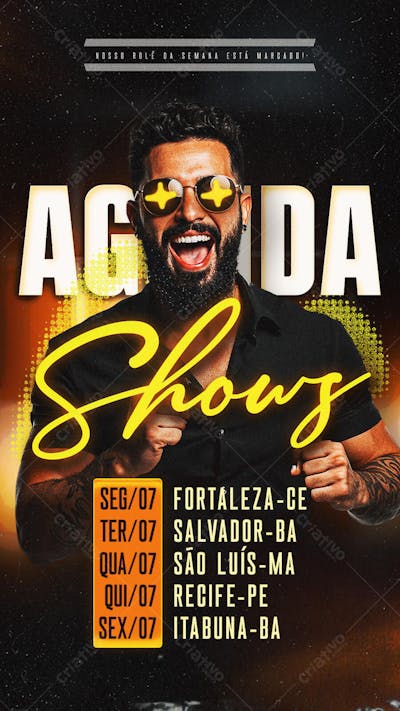 Flyer Agenda Shows Story PSD Editável01