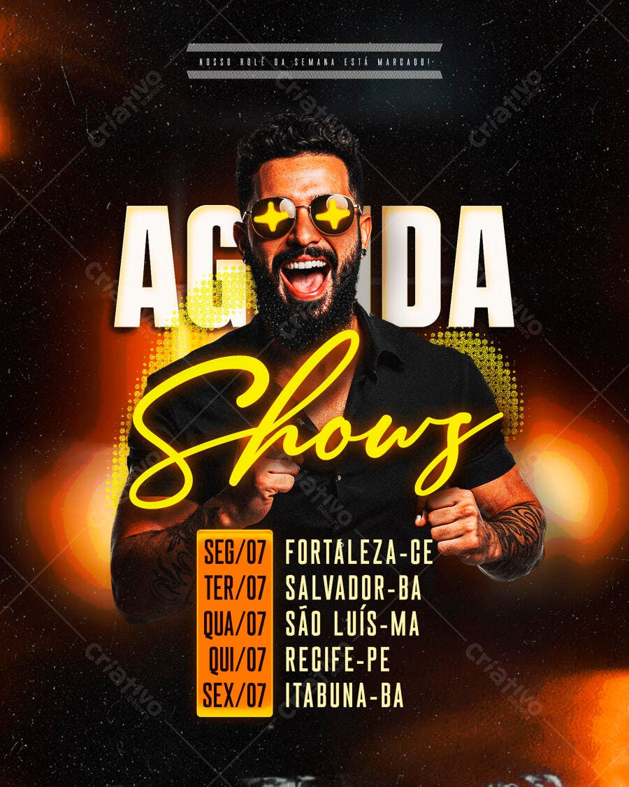Flyer para Shows Musicais PSD Editável