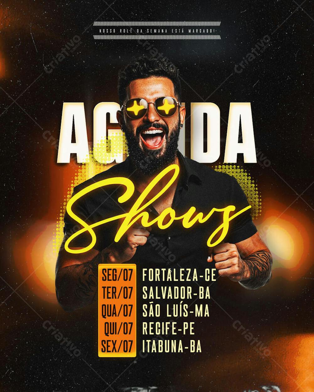 Flyer Agenda Shows Feed PSD Editável01