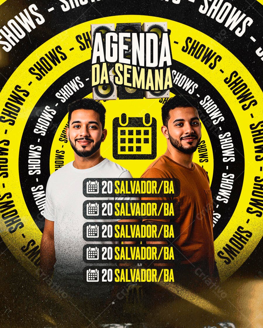 Flyer Agenda Shows Semana PSD Editável