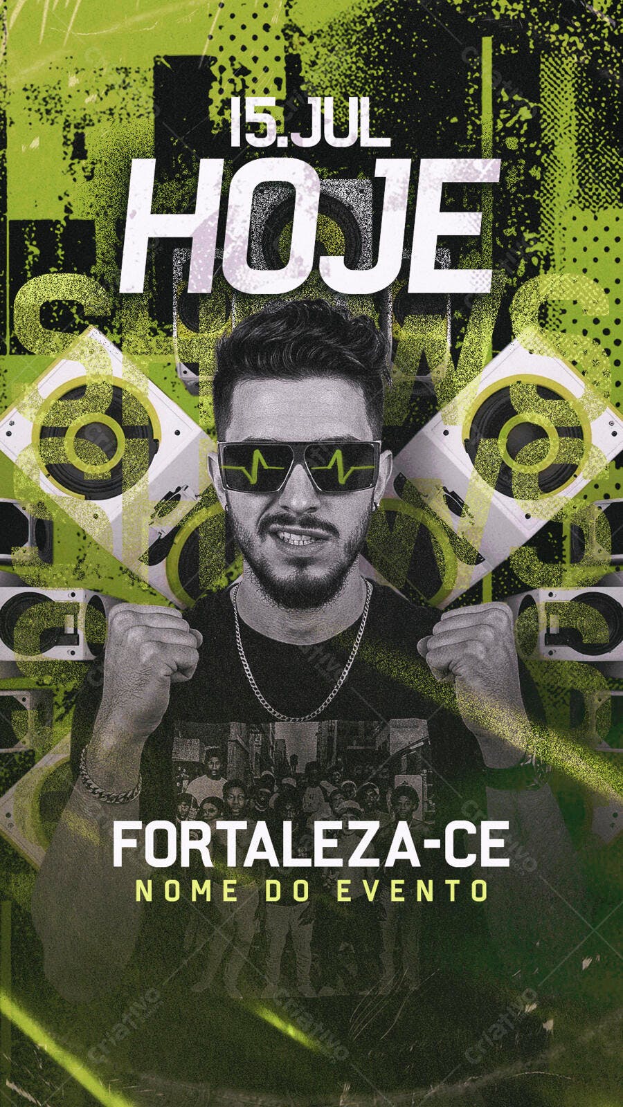 Flyer Festa Fortaleza 15 Julho PSD Editável