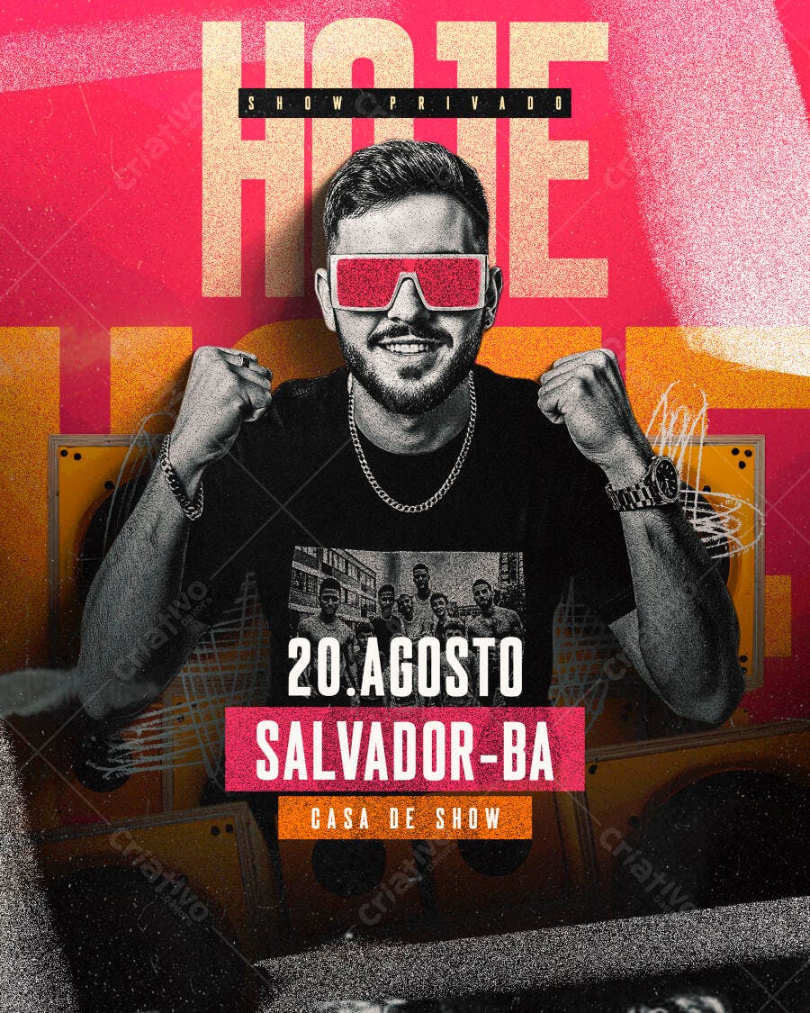 Flyer Show Privado 20.Agosto Salvador-BA PSD Editável