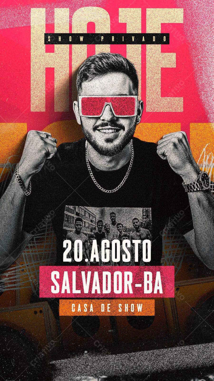 Flyer Show Privado 20 de Agosto PSD Editável