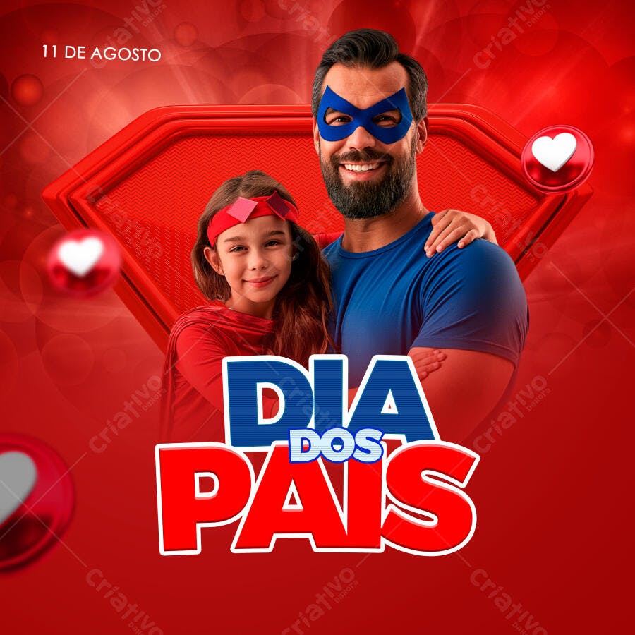 Flyer Dia dos Pais Super-Heróis PSD Editável