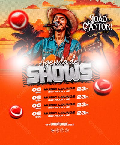 FLYER EVENTO MÚSICA AGENDA PRÓXIMOS SHOWS