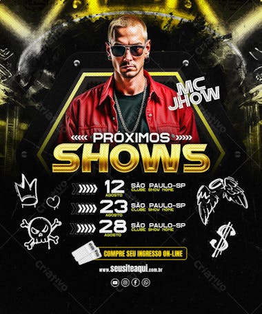 FLYER EVENTO MÚSICA AGENDA PRÓXIMOS SHOWS