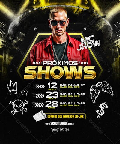 FLYER EVENTO MÚSICA AGENDA PRÓXIMOS SHOWS