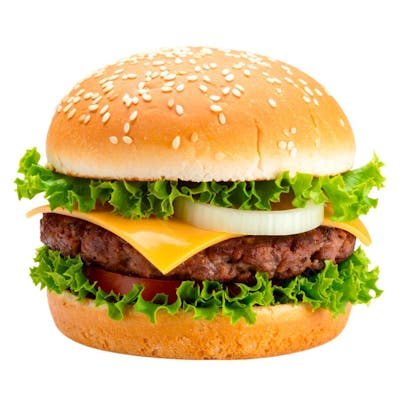 Hambúrguer Realista com Queijo PNG – Imagem Gerada por IA