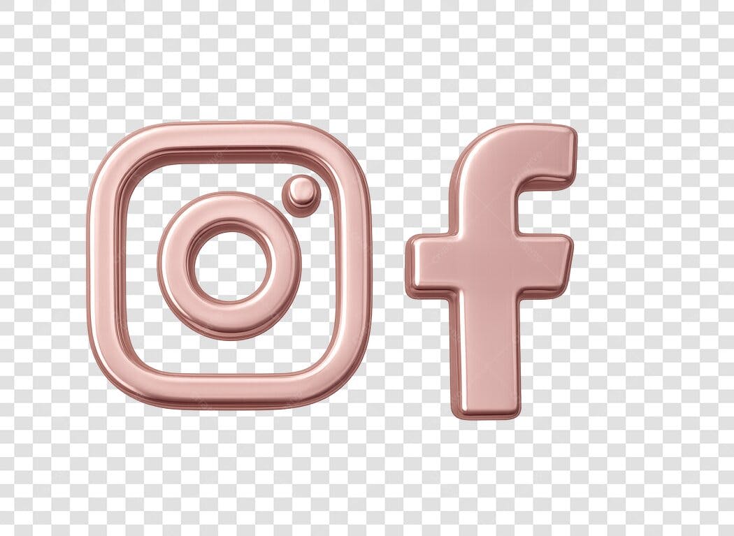 Ícones Instagram e Facebook PNG com fundo transparente