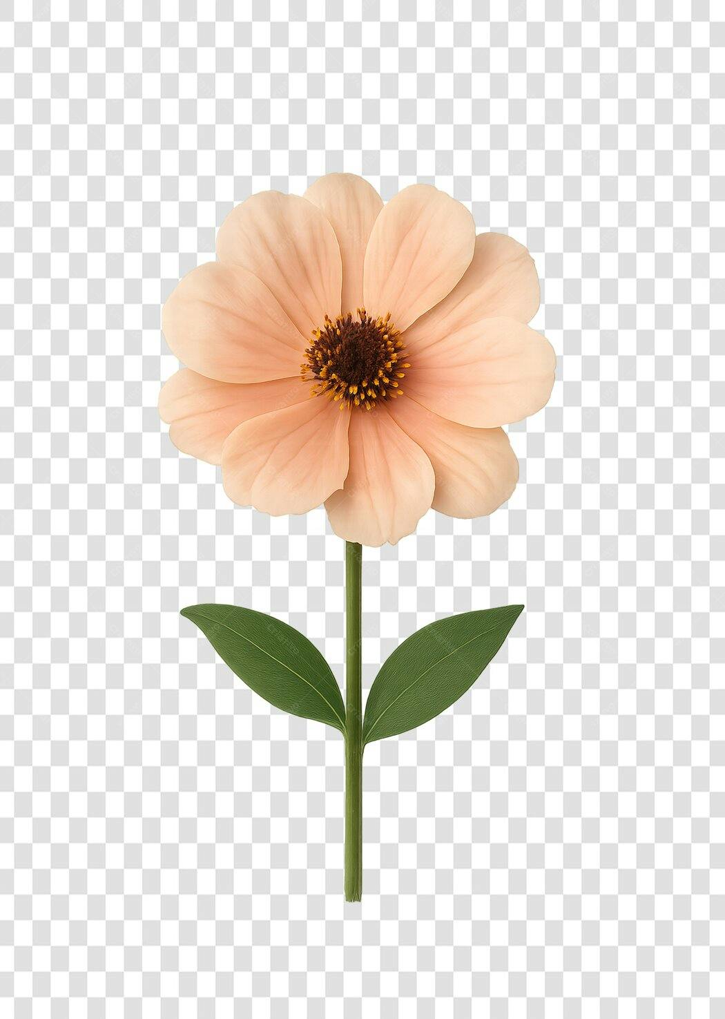 Post Instagram Flor Peach PNG com fundo transparente
