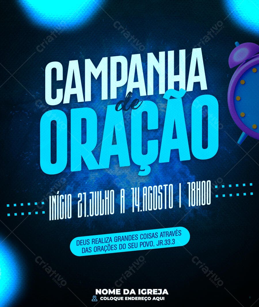 Flyer para Campanha de Oração PSD Editável