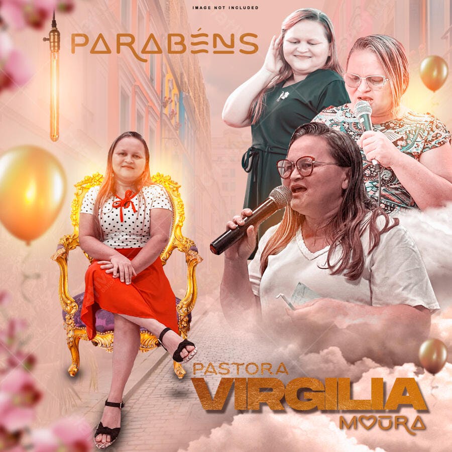 Flyer Aniversário Pastora PSD Editável