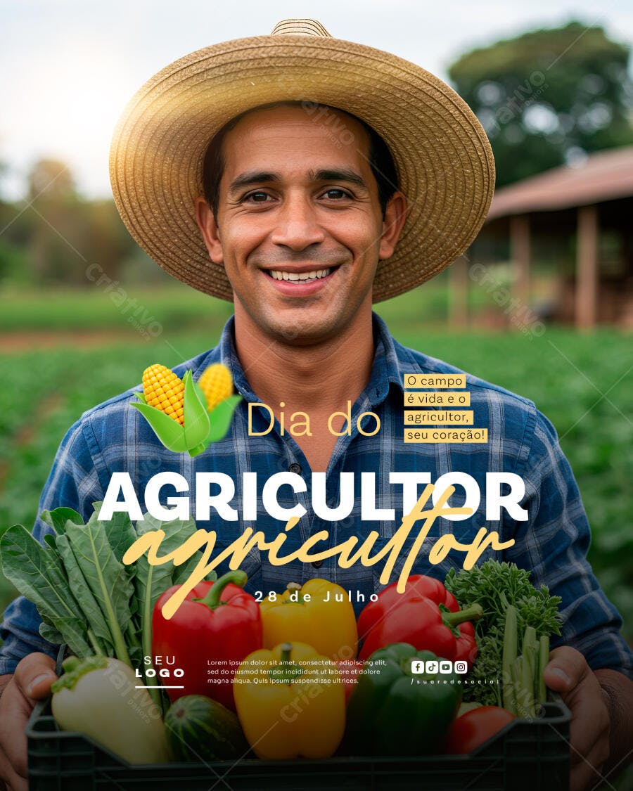 Flyer Dia do Agricultor 28 de Julho PSD Editável