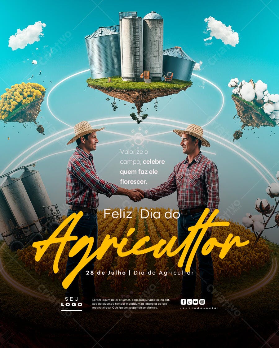 Flyer Dia do Agricultor 28 de Julho PSD Editável