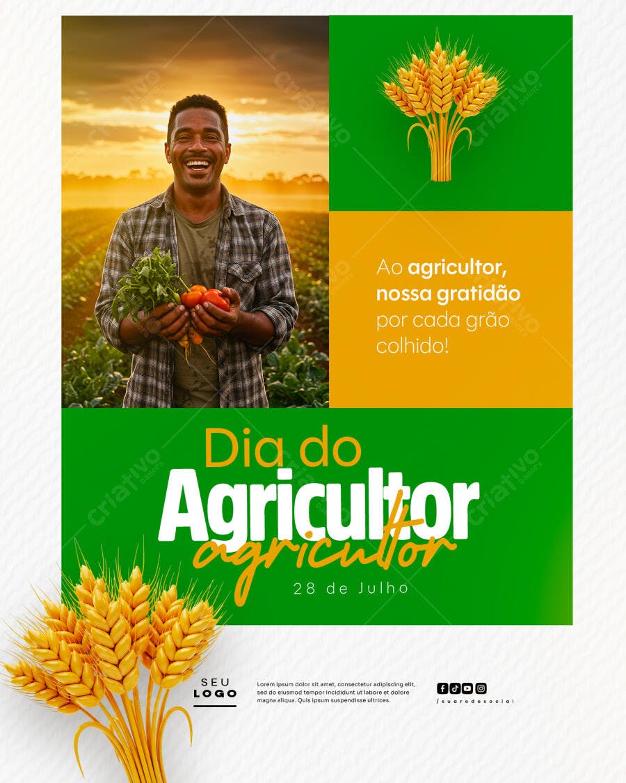 Flyer Dia do Agricultor 28 de Julho PSD Editável