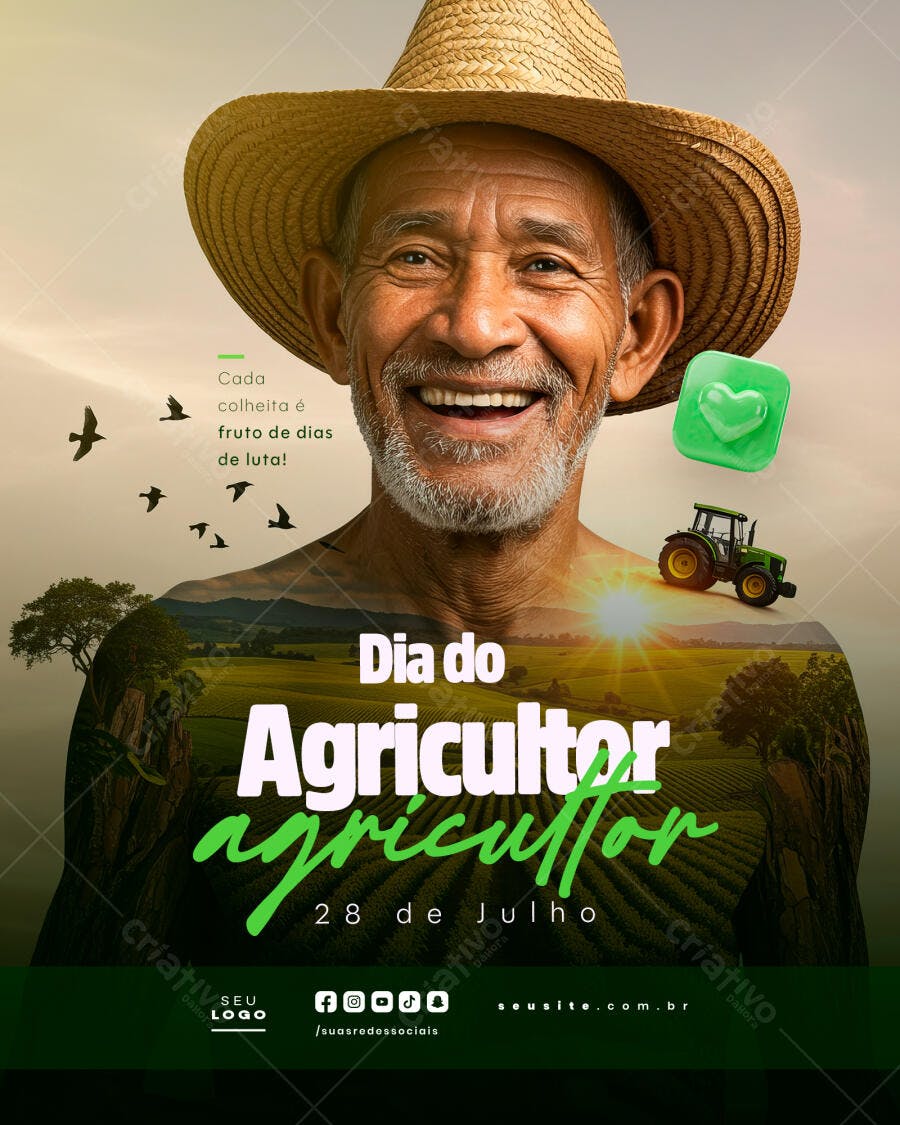Flyer Dia do Agricultor 28 de Julho PSD Editável