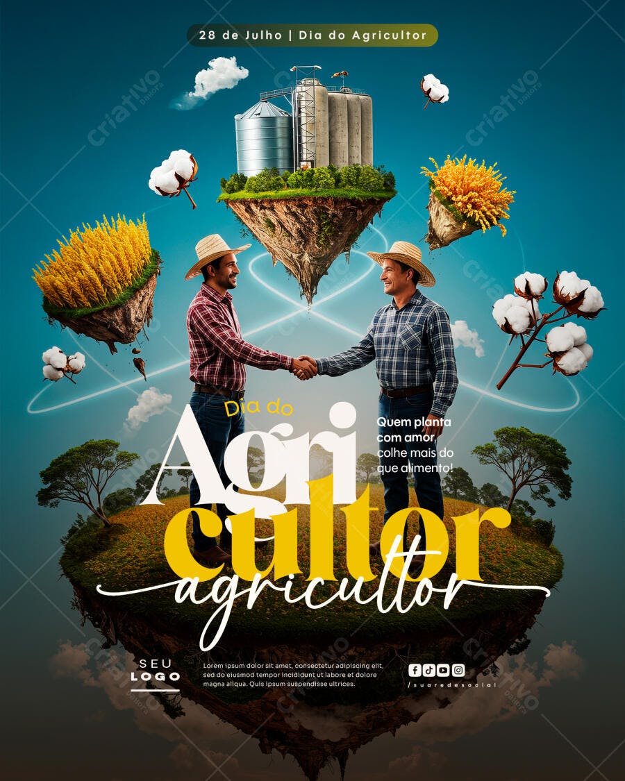 Flyer Dia do Agricultor 28 de Julho PSD Editável