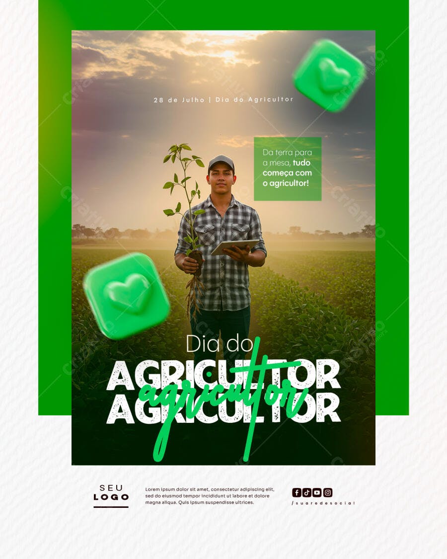 Flyer Dia do Agricultor 28 de Julho PSD Editável