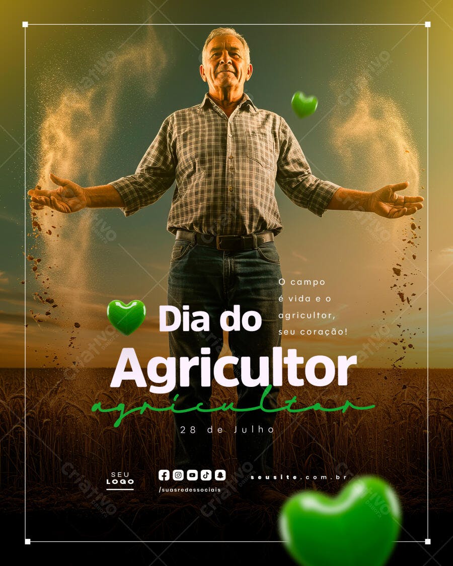 Flyer Dia do Agricultor 28 de Julho PSD Editável